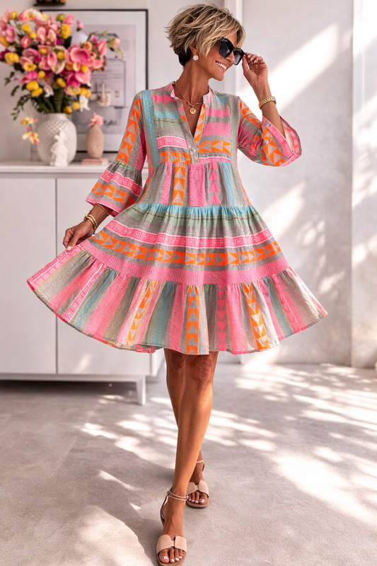 NOVA | Robe Midi Vibrante Confort Aérien Style Week-end