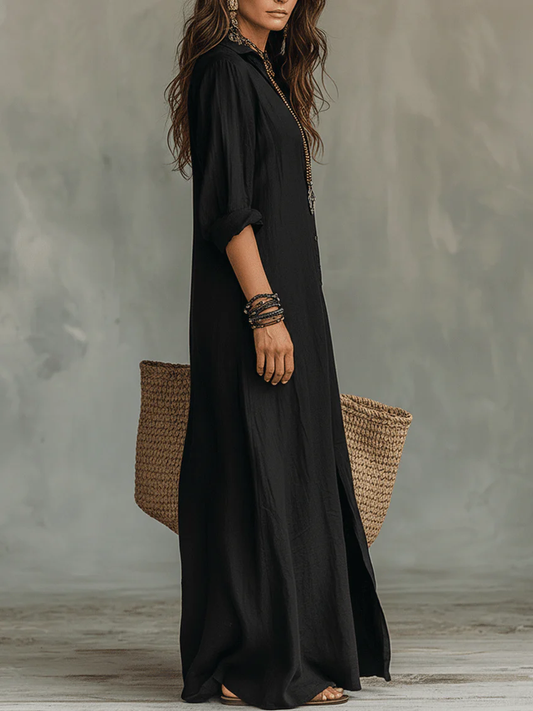 WILLOW | Robe Maxi Effortless Silhouette Flatteuse Vêtements Quotidiens Polyvalents