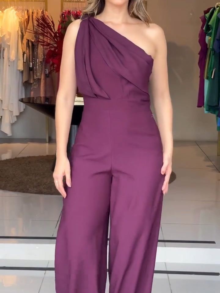 Combinaison violette à épaule unique