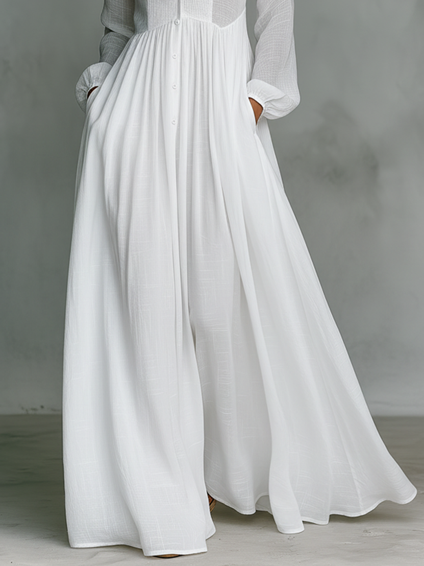 Elisa · Robe maxi minimaliste avec col montant