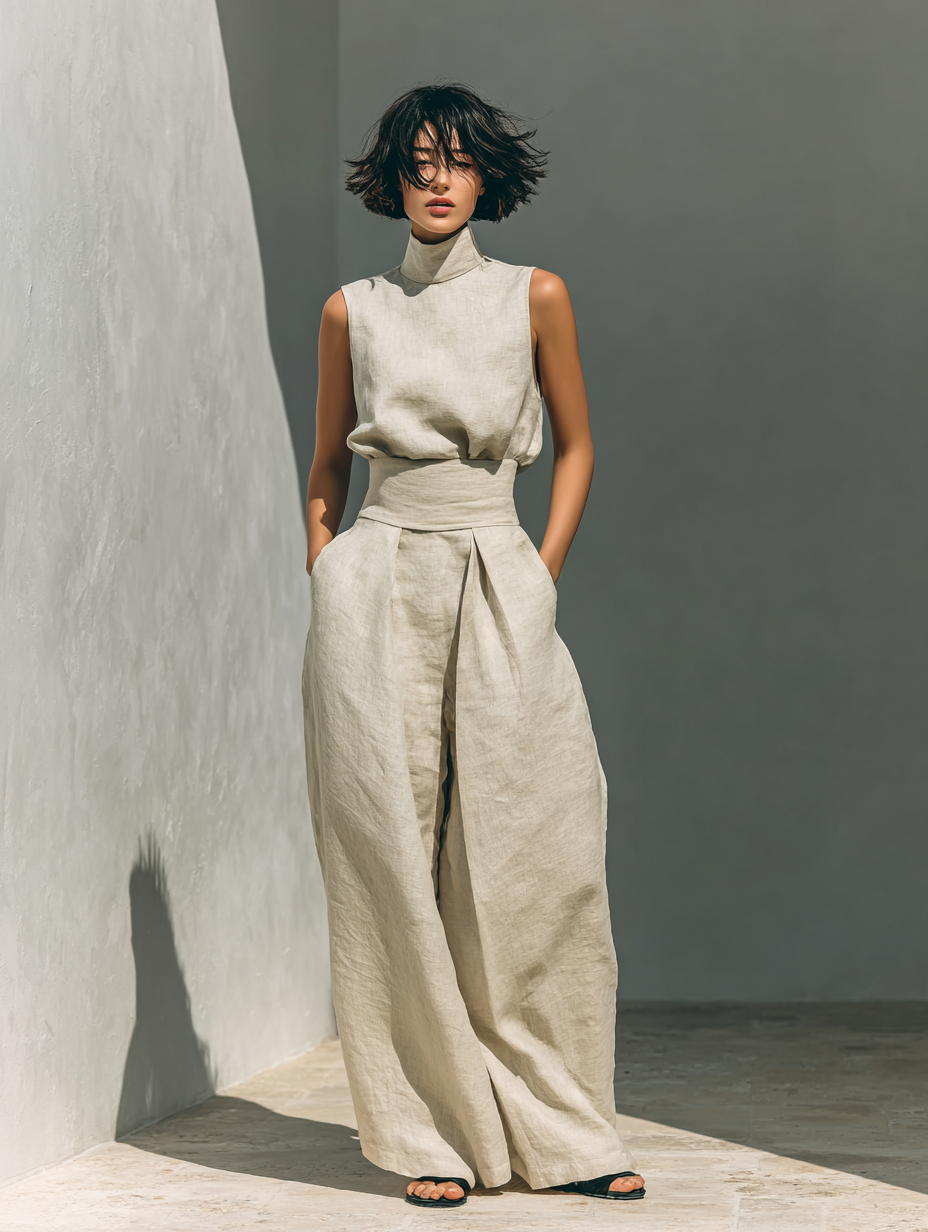 Eva - Ensemble composé d'un haut sans manches et d'un pantalon ample