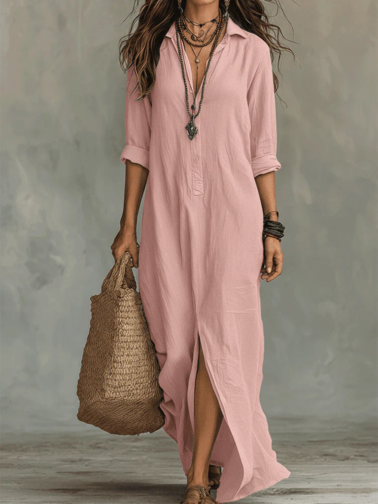 WILLOW | Robe Maxi Effortless Silhouette Flatteuse Vêtements Quotidiens Polyvalents