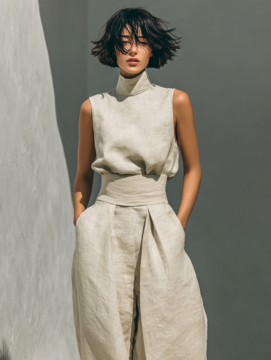 Eva - Ensemble composé d'un haut sans manches et d'un pantalon ample