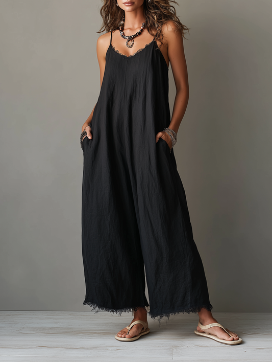 Léa - Combinaison minimaliste en lin pour femme