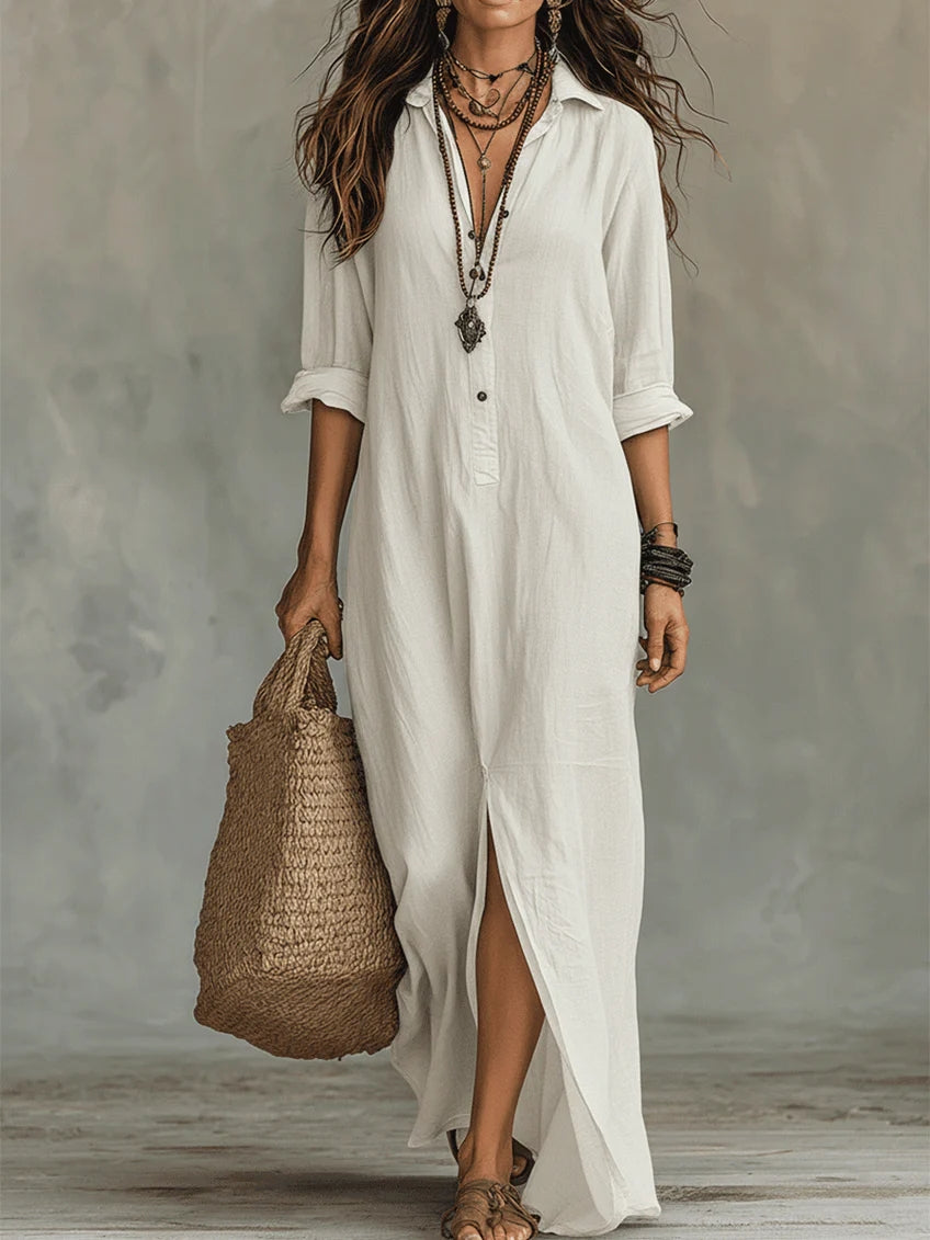 WILLOW | Robe Maxi Effortless Silhouette Flatteuse Vêtements Quotidiens Polyvalents