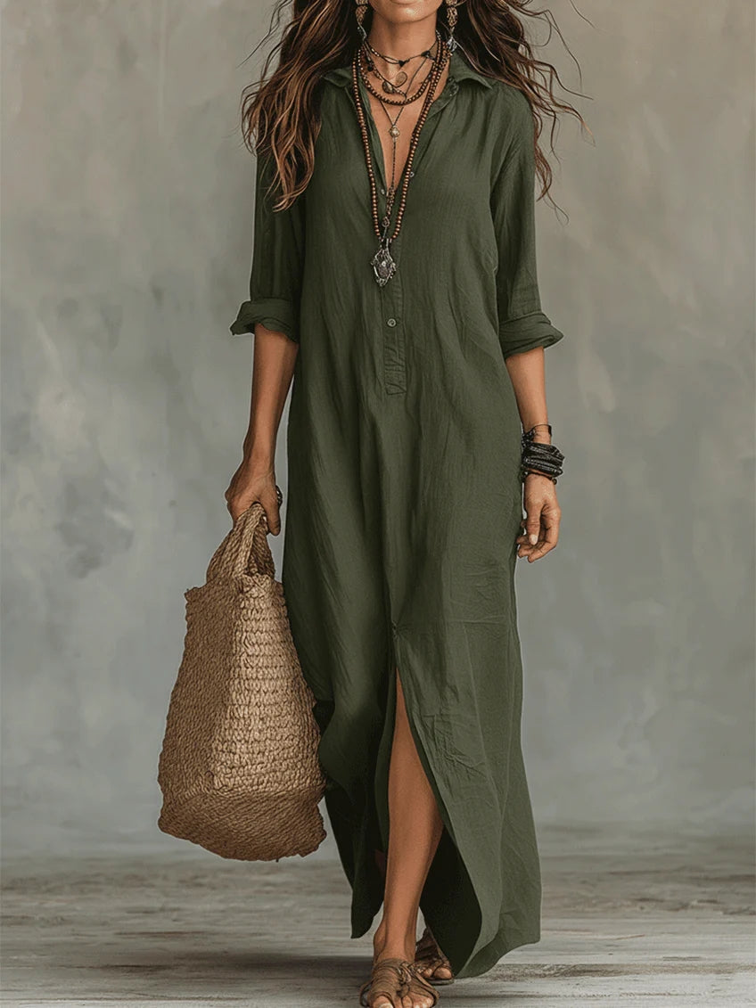WILLOW | Robe Maxi Effortless Silhouette Flatteuse Vêtements Quotidiens Polyvalents
