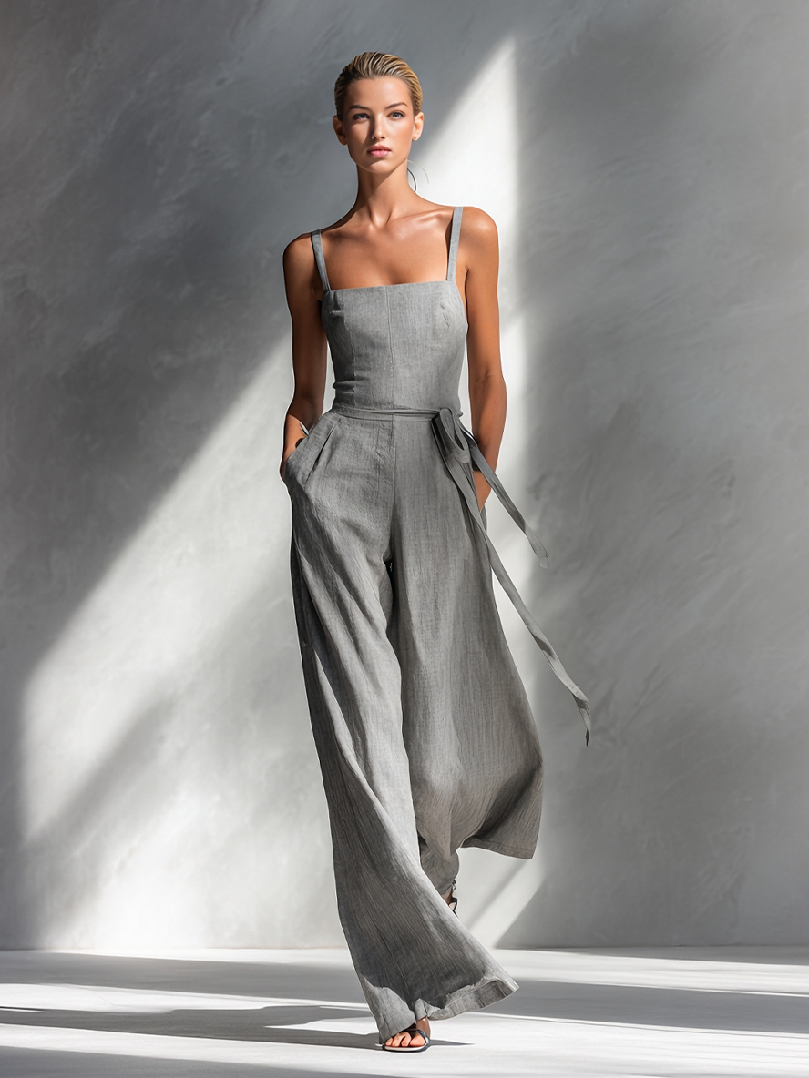 Charlotte - Combinaison Femme Minimaliste en Mélange de Lin