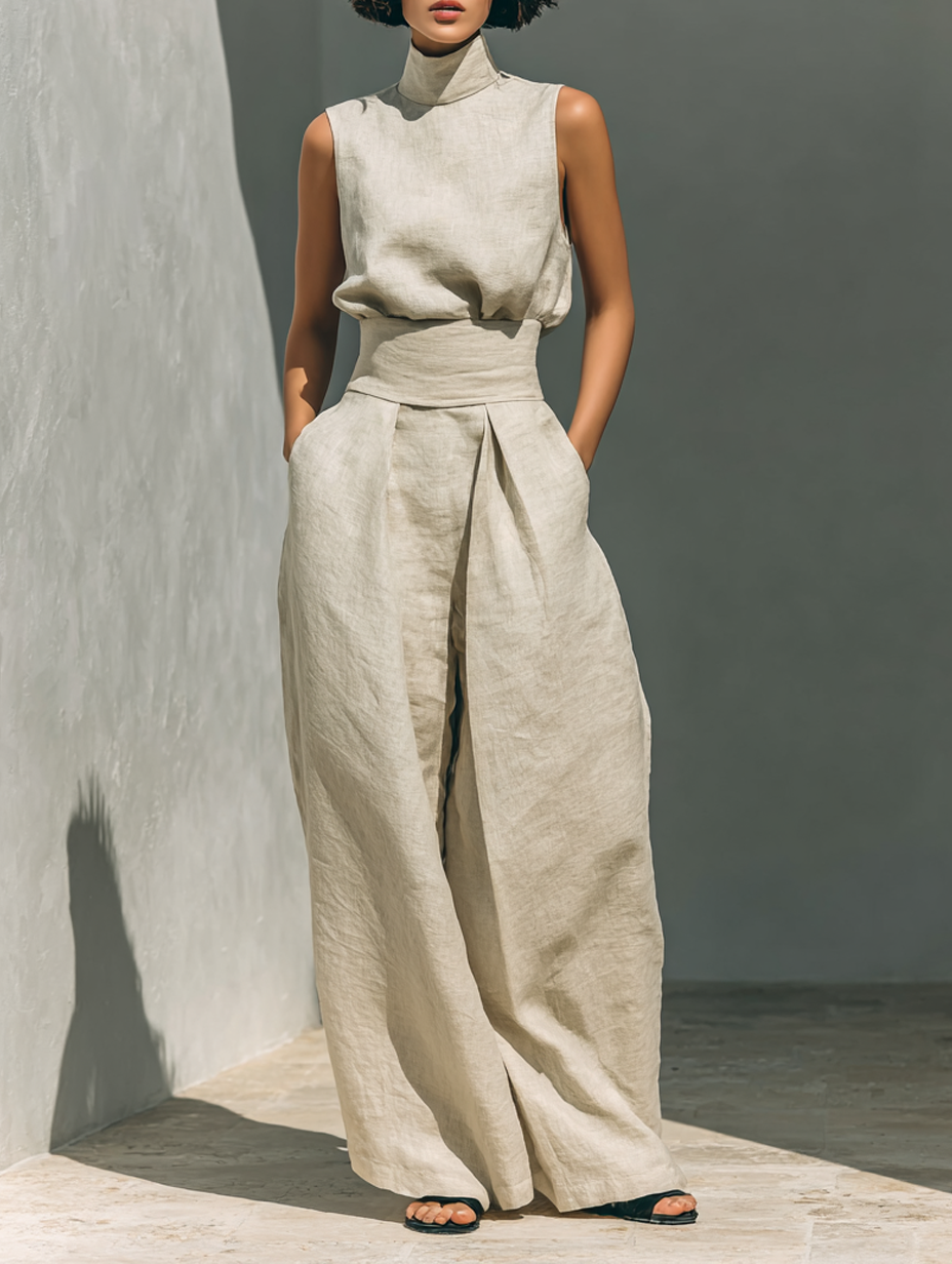 Eva - Ensemble composé d'un haut sans manches et d'un pantalon ample