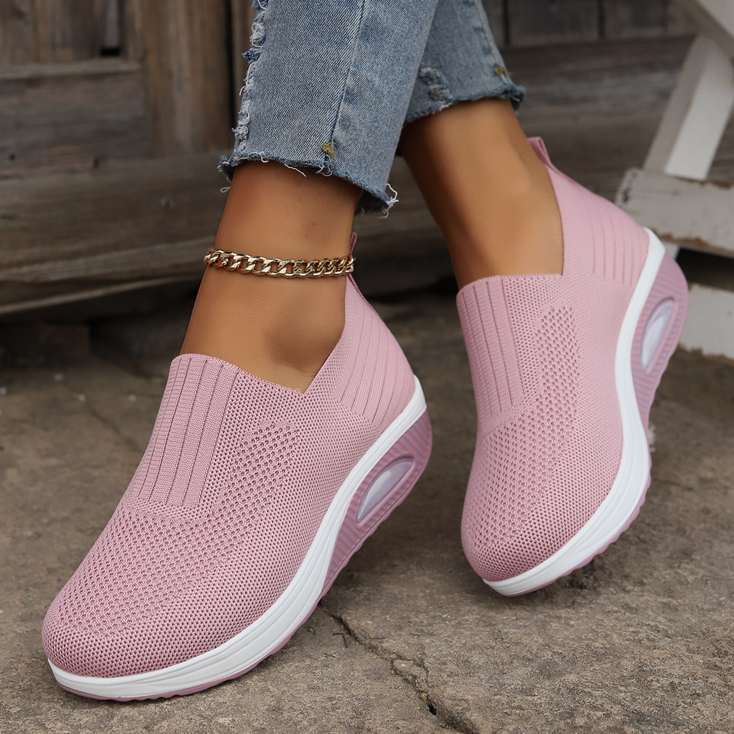 Laurence™ — Baskets slip-on compensées confort quotidien