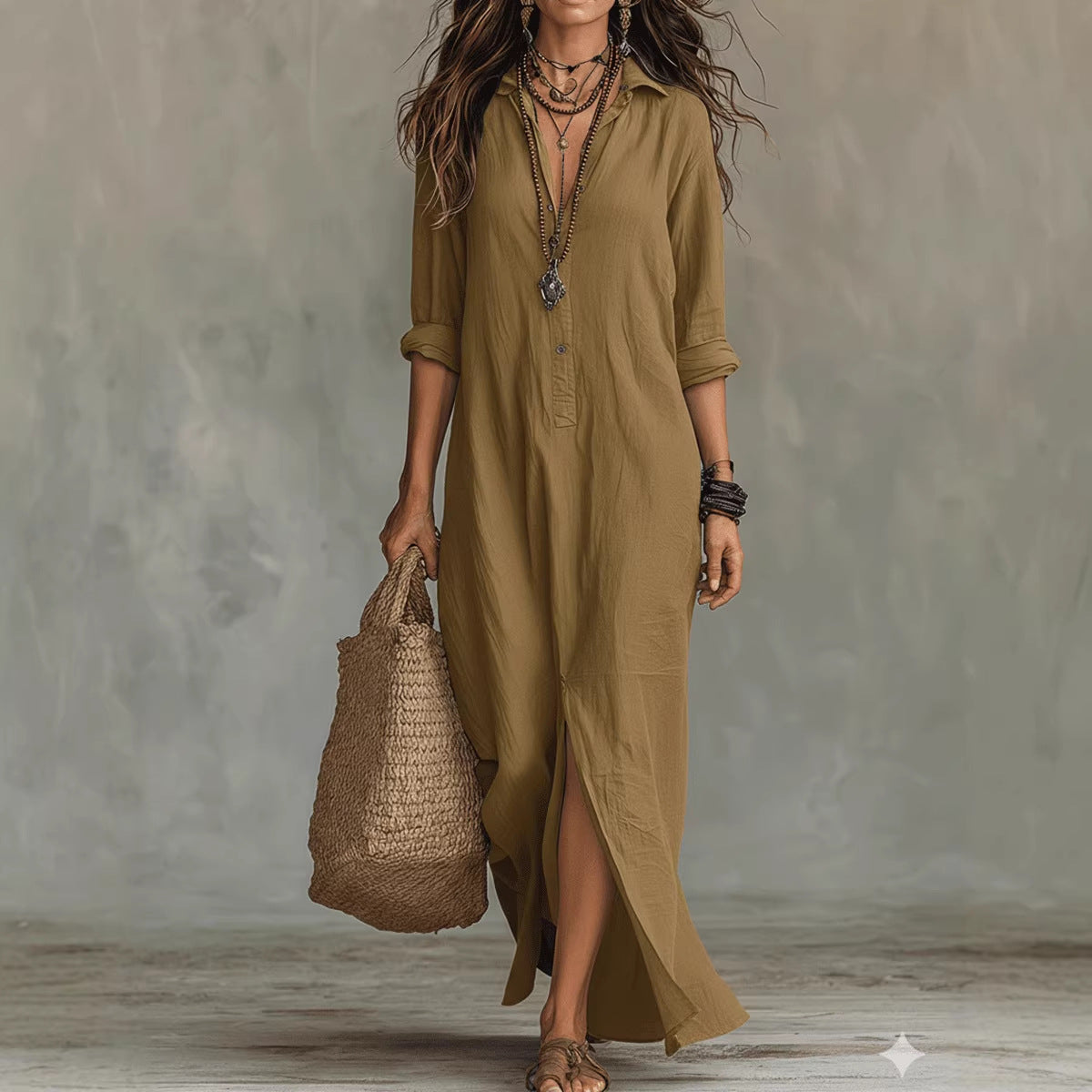 WILLOW | Robe Maxi Effortless Silhouette Flatteuse Vêtements Quotidiens Polyvalents