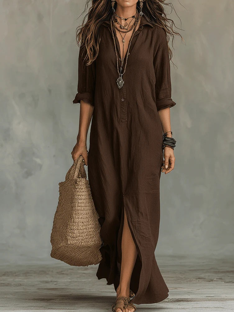 WILLOW | Robe Maxi Effortless Silhouette Flatteuse Vêtements Quotidiens Polyvalents
