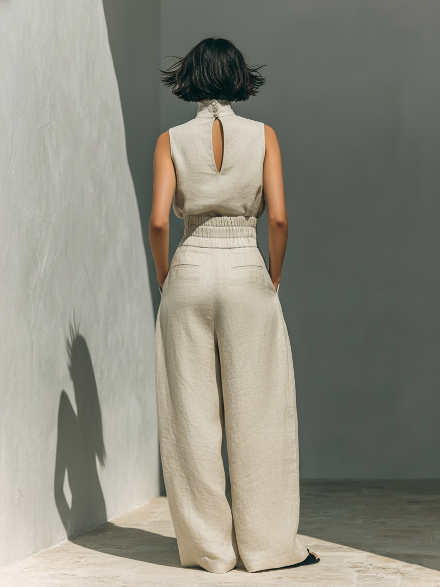 Eva - Ensemble composé d'un haut sans manches et d'un pantalon ample