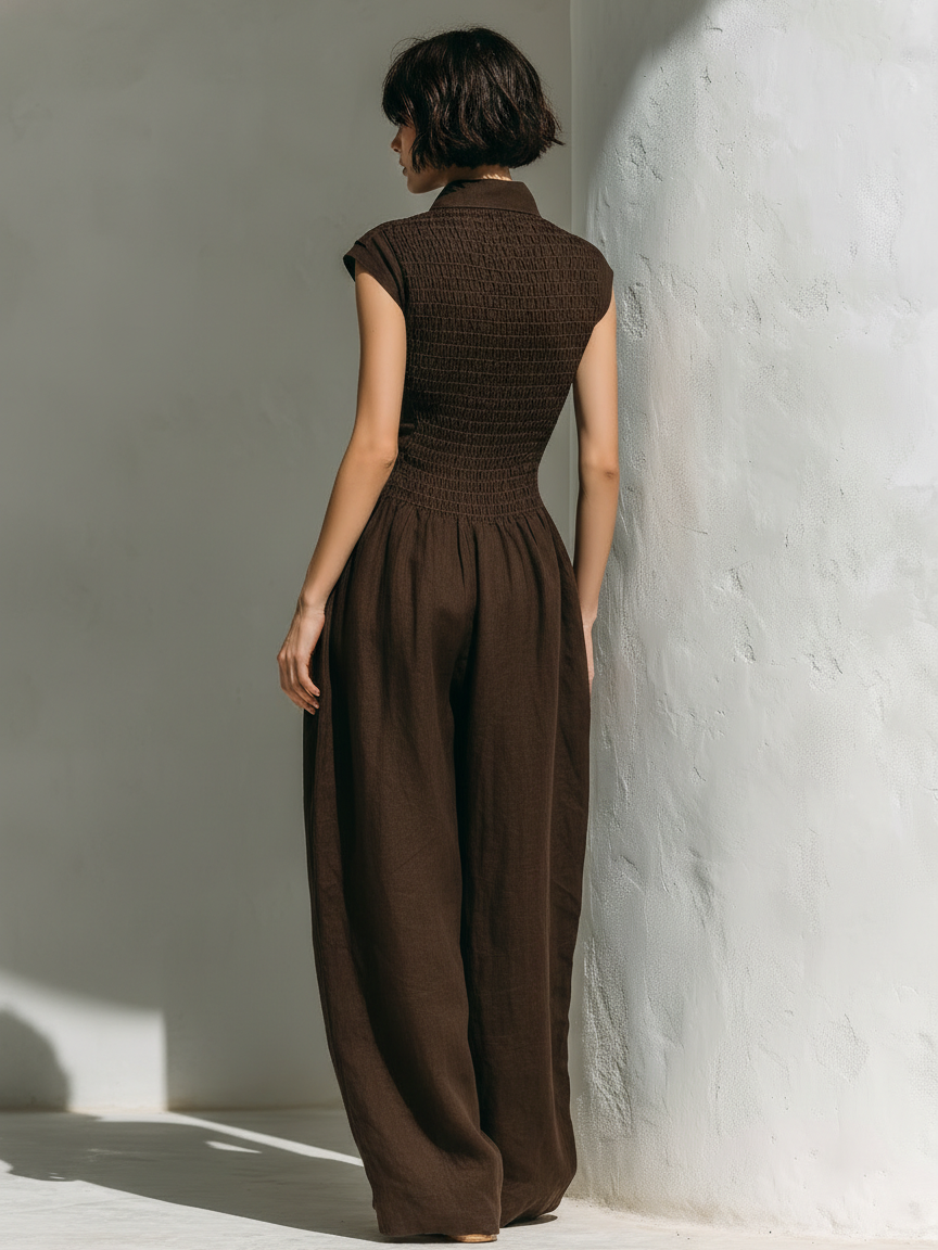 Anaïs - Combinaison Minimaliste En Mélange De Lin