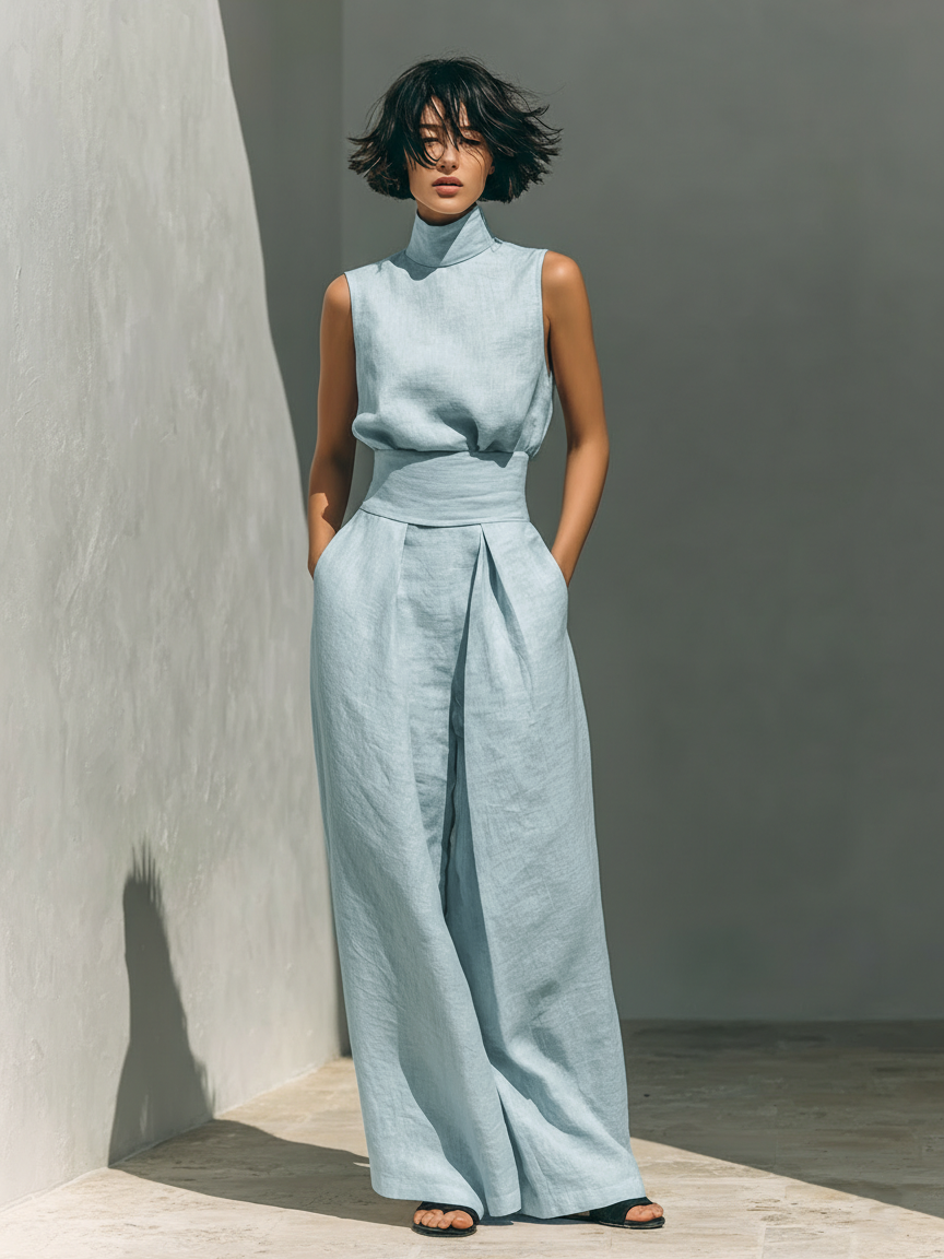 Eva - Ensemble composé d'un haut sans manches et d'un pantalon ample