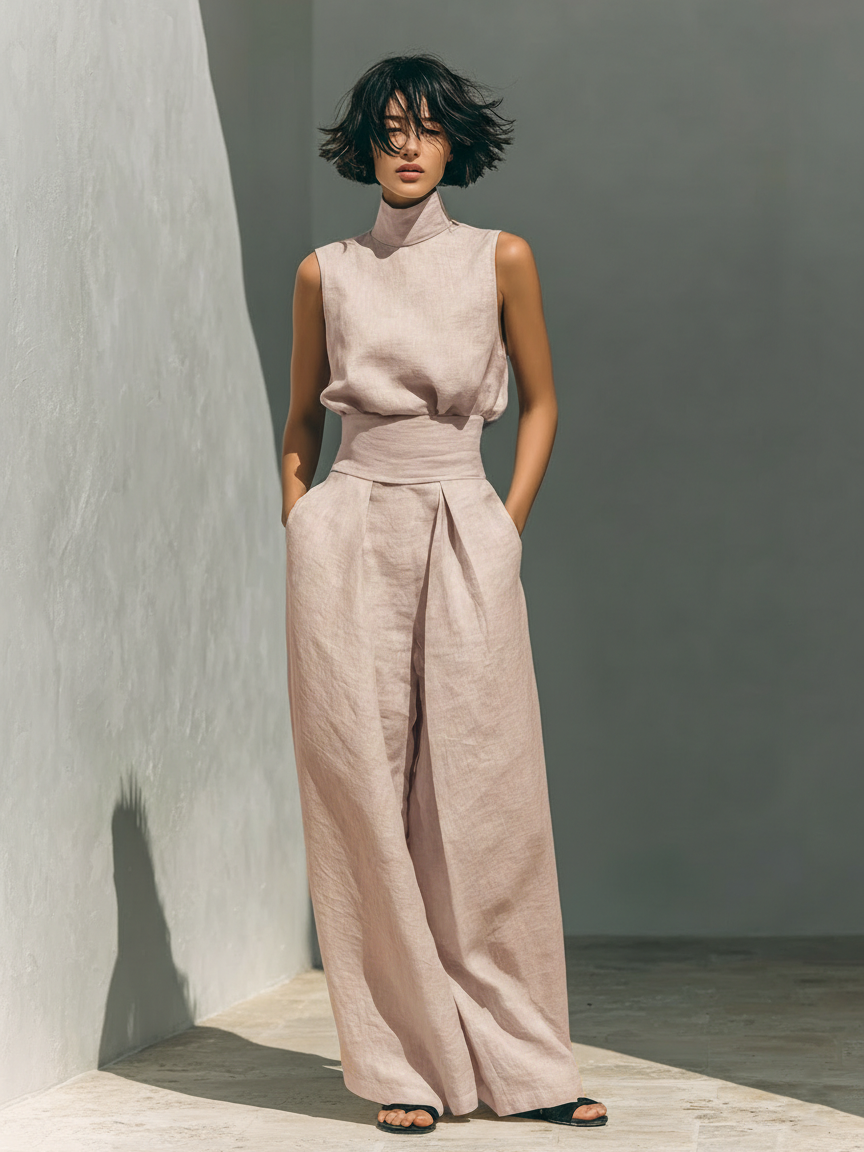 Eva - Ensemble composé d'un haut sans manches et d'un pantalon ample