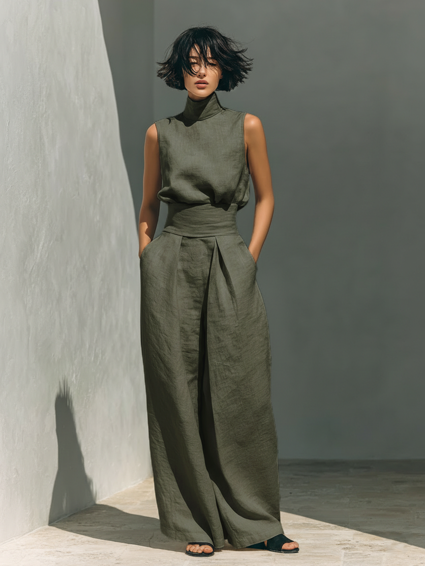 Eva - Ensemble composé d'un haut sans manches et d'un pantalon ample