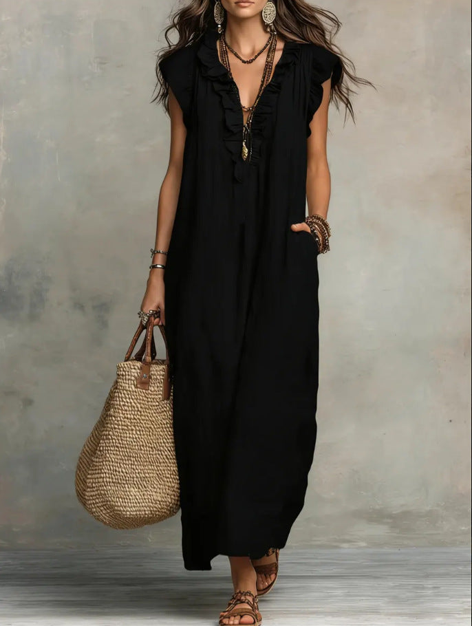 Sophie - Robe Maxi Bohémienne d'Été