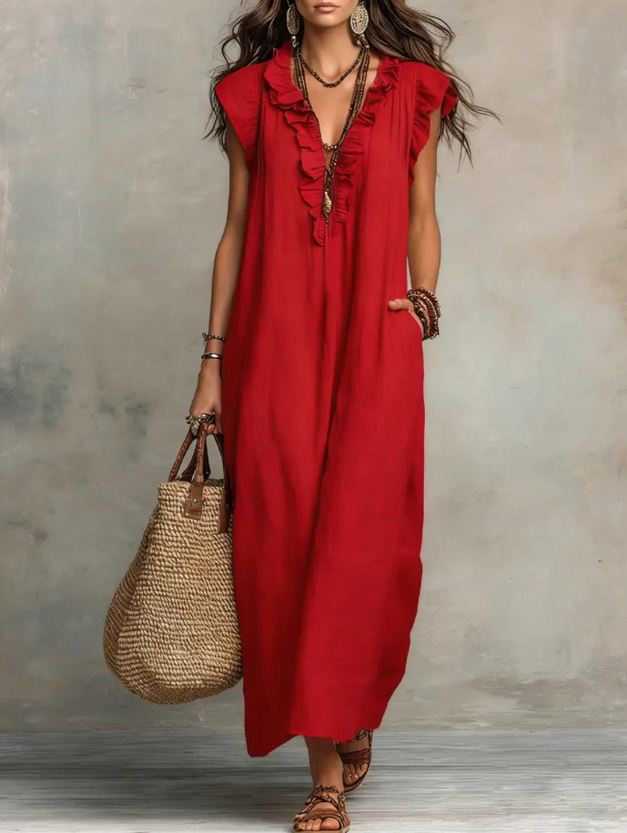 Sophie - Robe Maxi Bohémienne d'Été