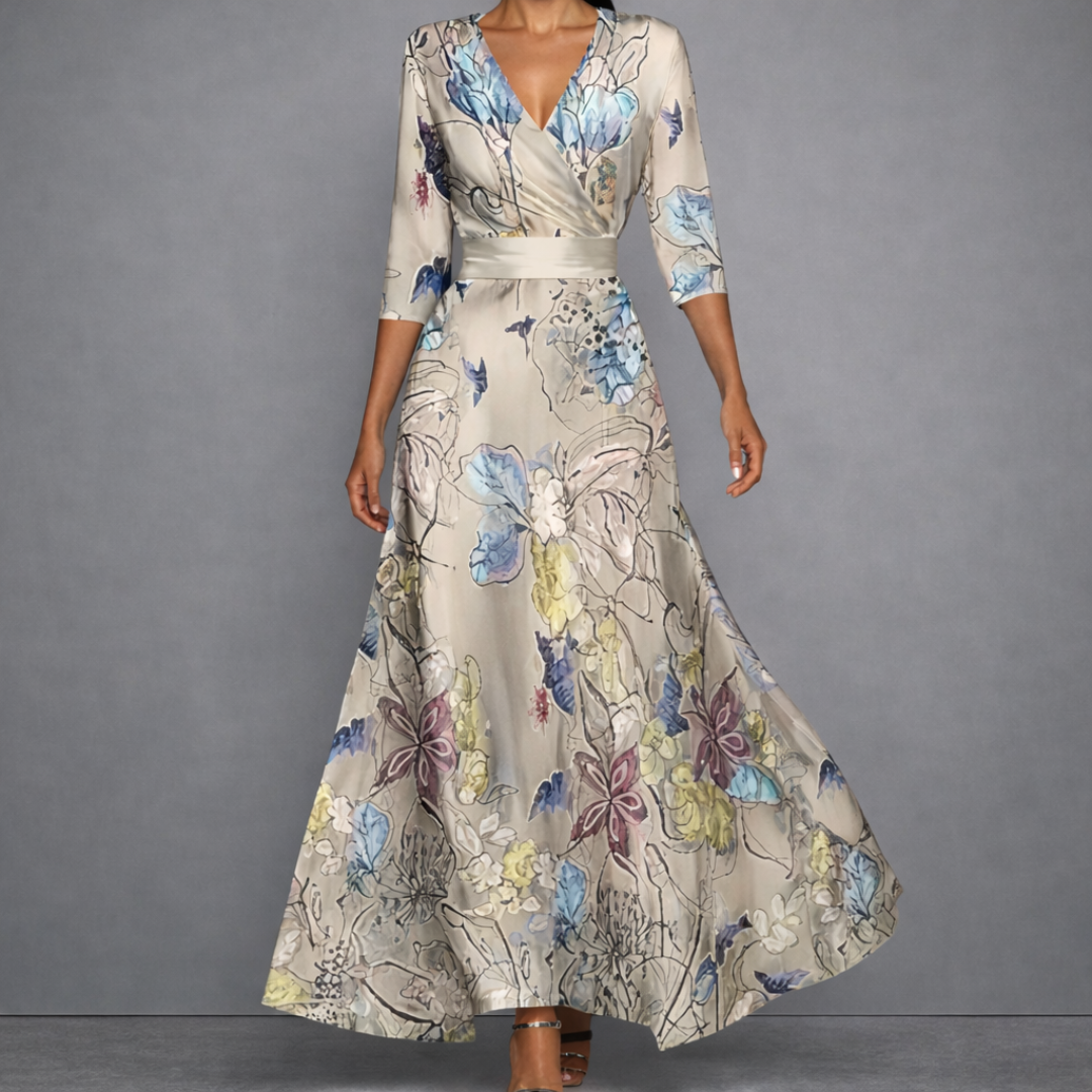 CALLA | Robe Maxi Florale Sculptante pour une Confiance Élégante