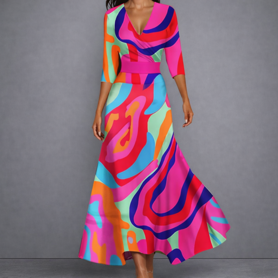 CALLA | Robe Maxi Florale Sculptante pour une Confiance Élégante