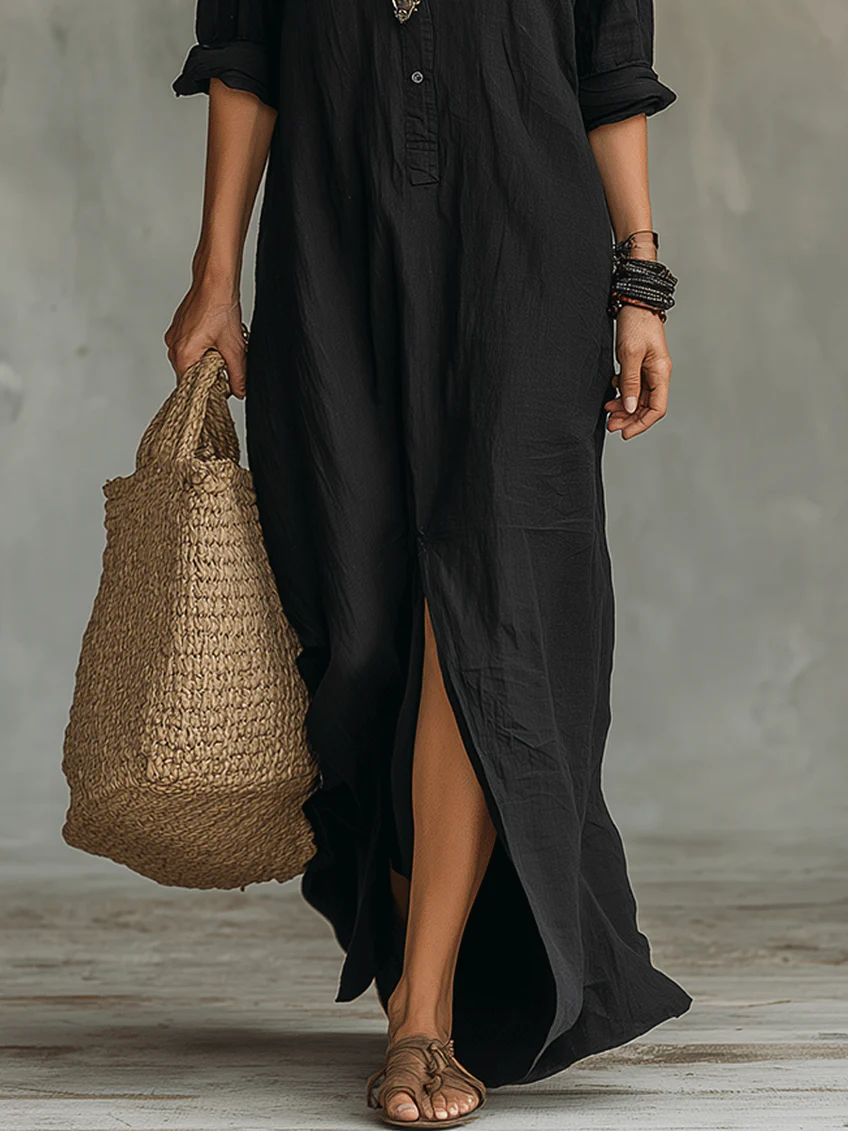 WILLOW | Robe Maxi Effortless Silhouette Flatteuse Vêtements Quotidiens Polyvalents