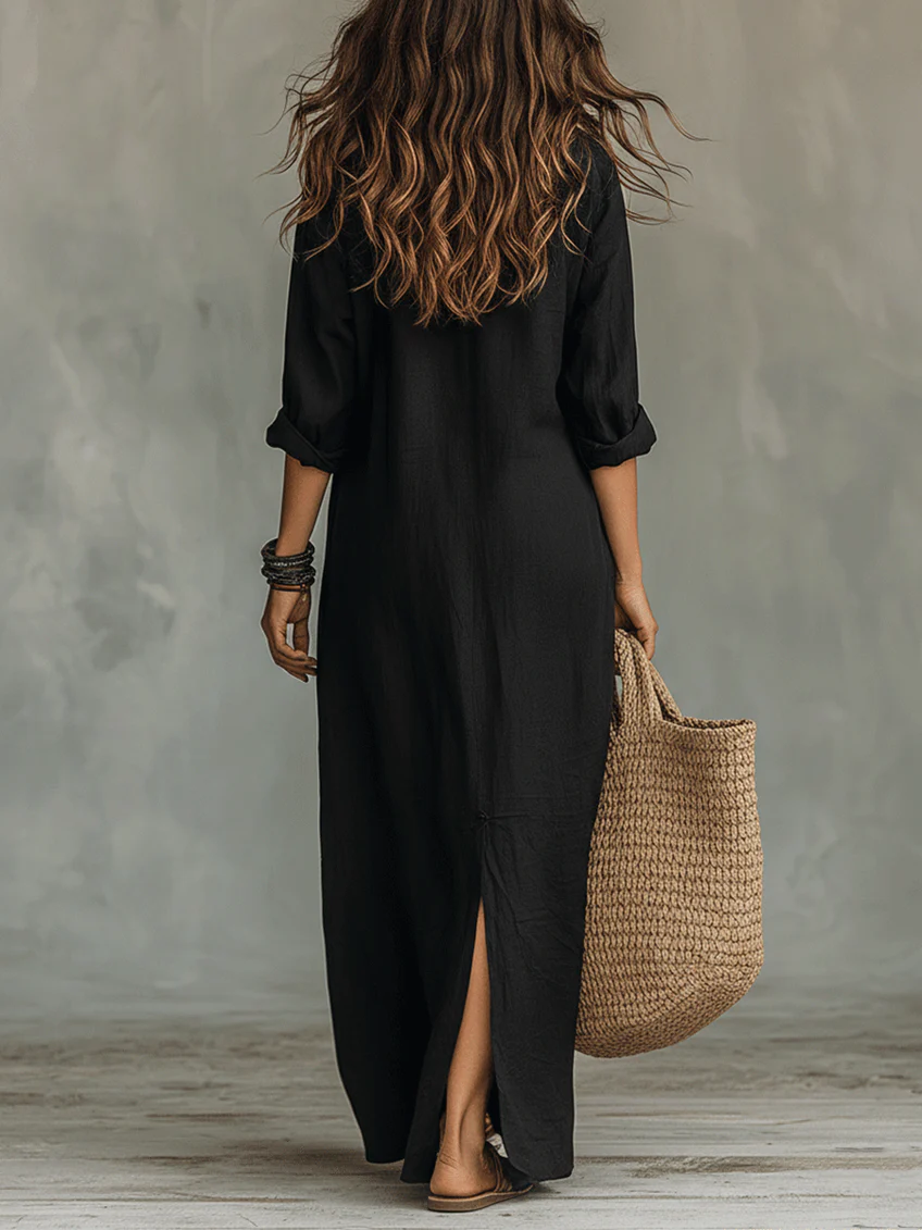 WILLOW | Robe Maxi Effortless Silhouette Flatteuse Vêtements Quotidiens Polyvalents