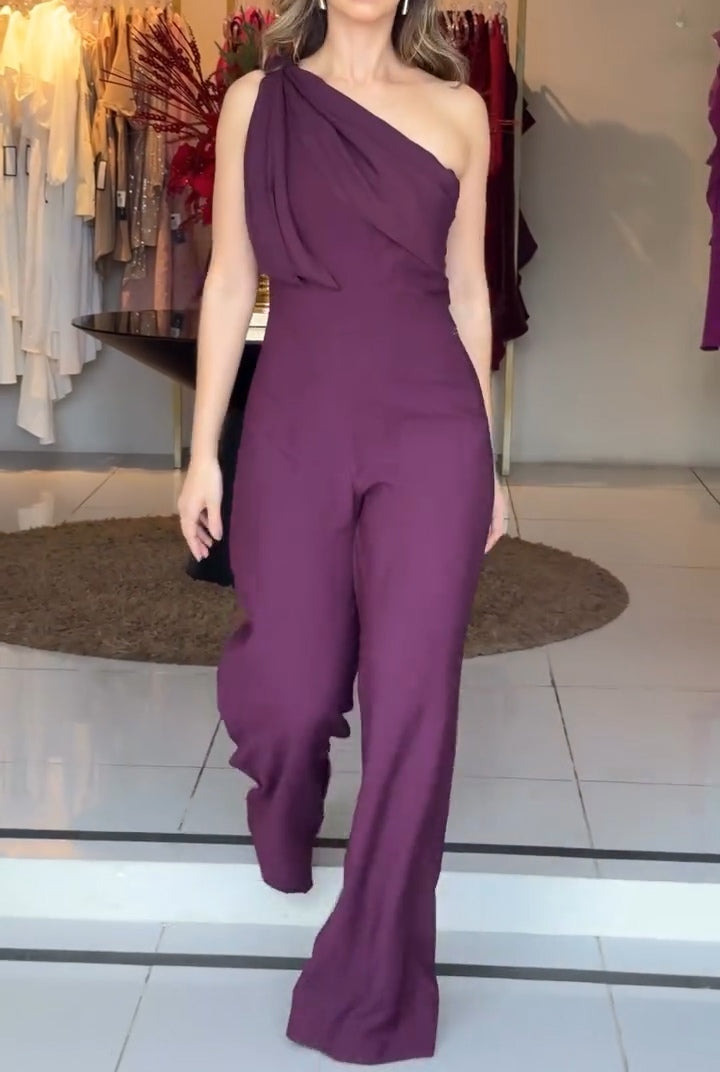 Combinaison violette à épaule unique
