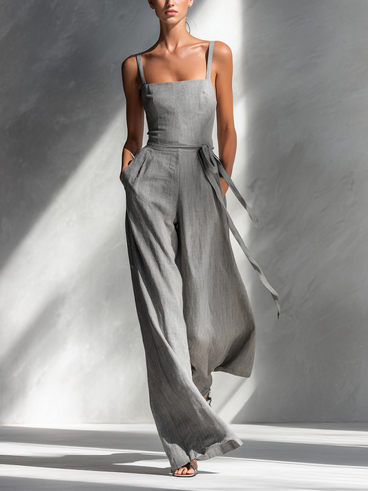 Charlotte - Combinaison Femme Minimaliste en Mélange de Lin