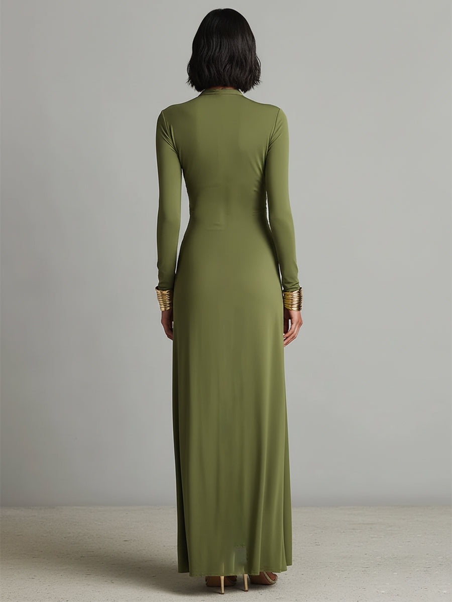 Valentina · Robe maxi avec décolleté en V et détails en volants