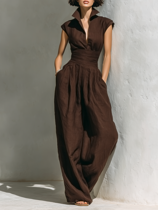 Anaïs - Combinaison Minimaliste En Mélange De Lin